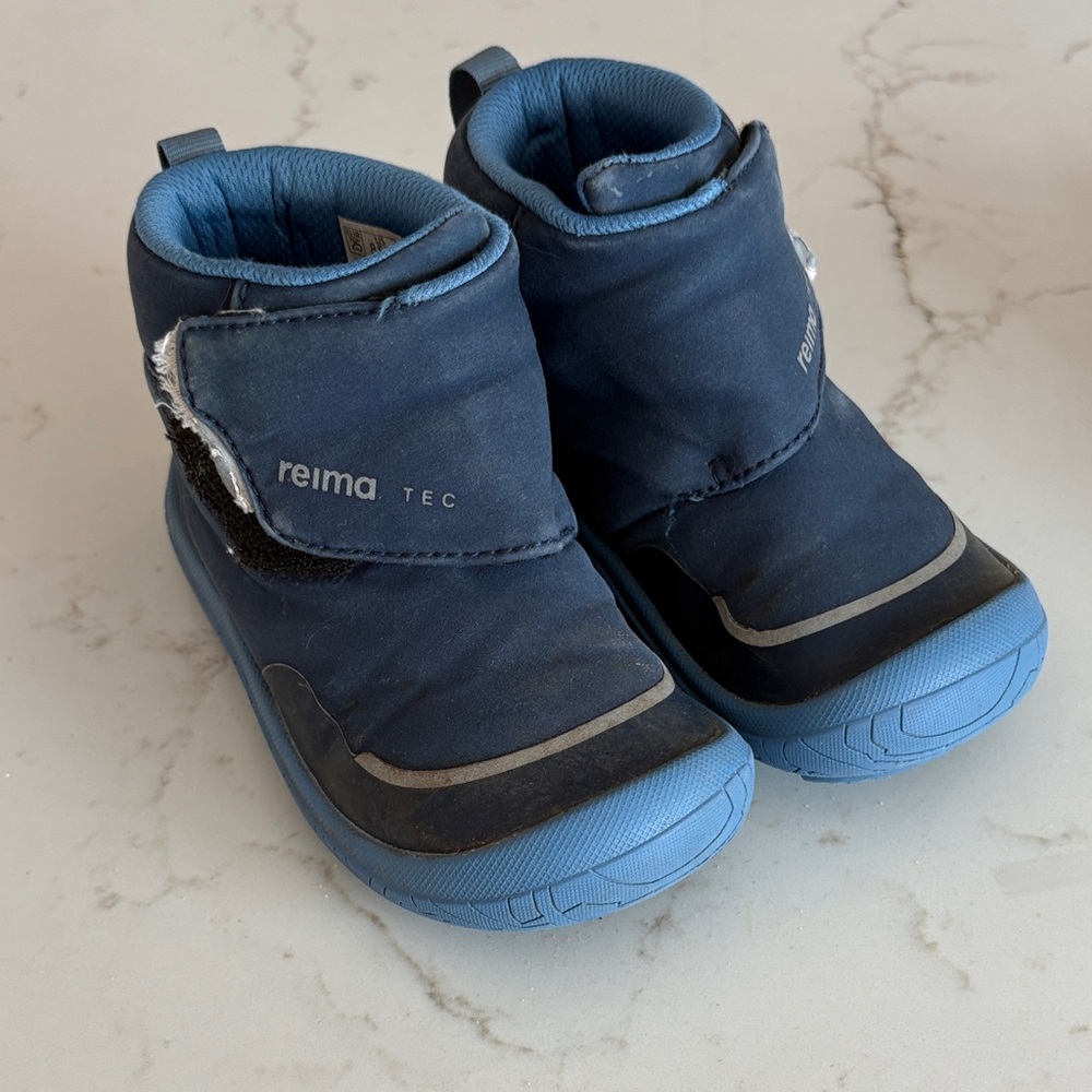 Navy Blue Kids Winter Minimalist Boots